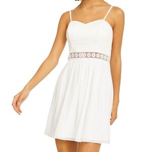 BCX  Crochet Trim Fit & Flare Dress